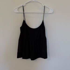 Free People Black Fitted Peplum Camisole